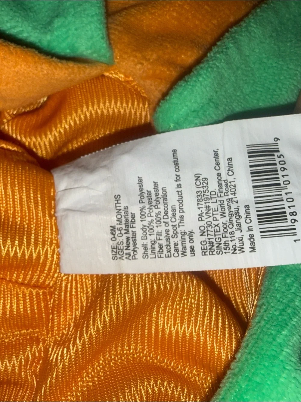 Target Orange Plush Pumpkin Hooded Costume with Green Leaf Trim